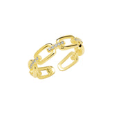 Sterling Silver Pave Chain Ring